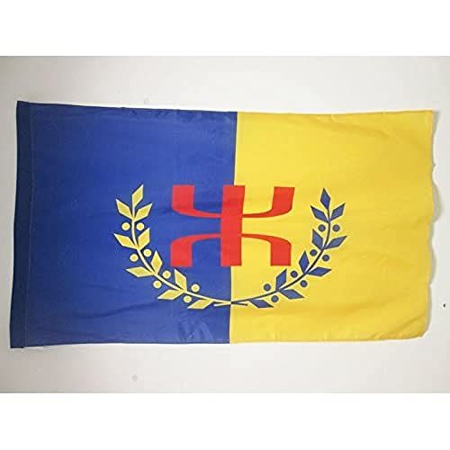 Kabylie GPK Vlag 150x90 cm voor een paal - Berber Kabylia - Algeia vlaggen 90 x 150 cm - Banner 3x5 ft met gat - AZ FLAG