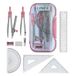 Linex Geometrie Set, Wiskunde Set, Roze, 10 Stuks