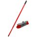 Buemag Kunststof schrobborstel/schrobber met trekker rood/grijs inclusief metalen telescoopsteel 130 cm - Badkamer borstels