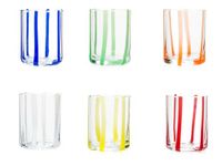 H&H set 6 bicchieri Veneziani colorati cl 36