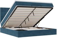 vidaXL Ottoman Bed with Mattresses and LEDs 180x200cm Velvet Dark Blue