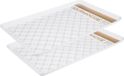 5five 2x stuks dienbladen/serveerbladen rechthoekig decoratief 30 x 22 cm wit