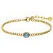 Lucardi - Dames Stainless steel armband met geboortesteen zirkonia voor dames - Armband - Staal - Goudkleurig - 20 cm