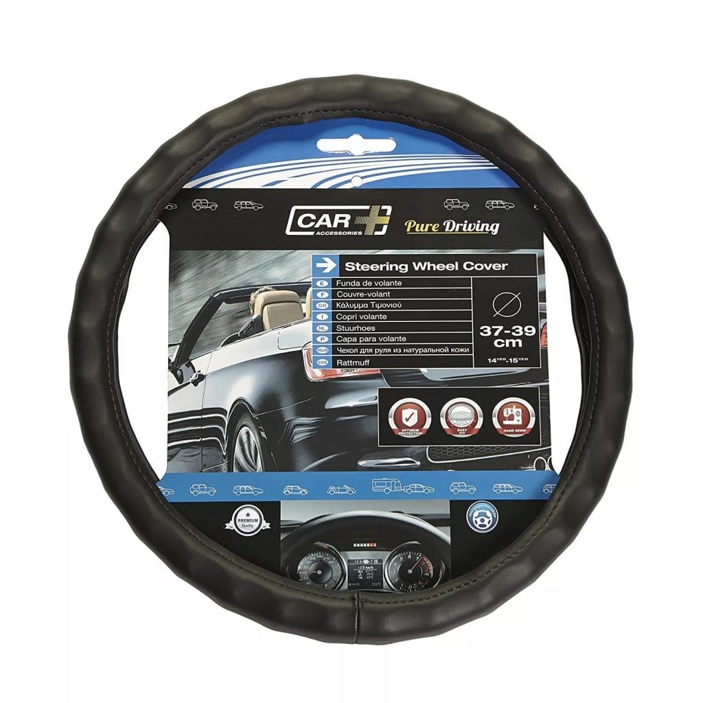 Car Plus Ergo universeel leer zwart 37-39 cm stuurhoes