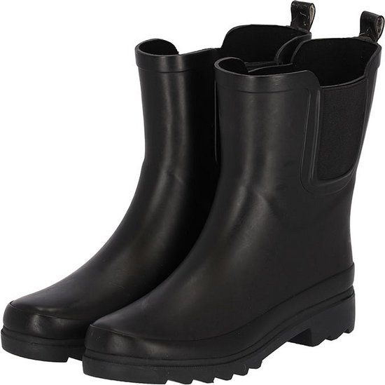 XQ Regenlaarzen Dames - Chelsea - Zwart - Rubber
