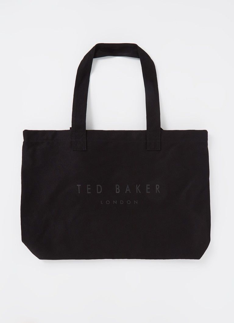 Ted Baker Canvas shopper met logo - Zwart - 5059856151522