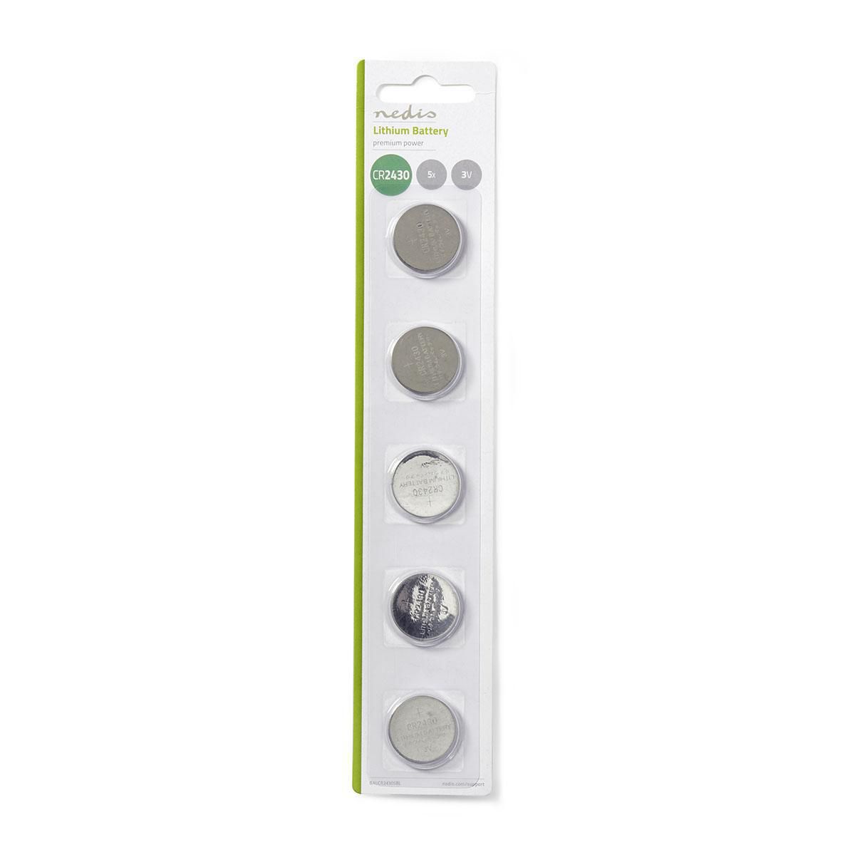 Nedis CR2430 Lithium Button Cell Battery - 3V - 5 Pack