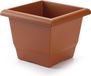 PLASTICFORTE Plantenbak terra cotta 31 x 31 x 24 cm - Bloempot vierkant kunststof - 23 l