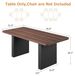 Table à manger industrielle 180 cm - Table à manger rectangulaire pour 6-8 personnes - Plateau en bois - Pieds en métal noir nervuré en forme de vague - Design moderne - Noyer