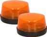 Widmann Zwaailamp/zwaailicht met sirene - 2x - LED - oranje - waarschuwingslicht - 7 cm