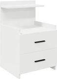 vidaXL Nachtkastje met 2 lades 40x36,5x62 cm wit