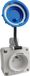 Stopcontact 16A 230V 2P + PE met deksel, hermetisch industrieel stopcontact voor opbouwmontage, opbouwstopcontact met schroefaansluiting, waterdicht IP68 voor binnen en buiten