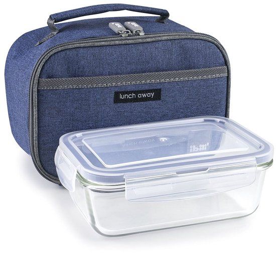 Ibili Lunchtrommel met accessoires 753401a Blauw Polyester Borosilicaatglas 21 x 13 x 14 cm