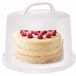 Merkloos Relaxdays Taartdoos met deksel - Ø 30,5 cm - extra hoog - wit
