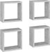 vidaXL Wandschappen kubus 4 stuks 30x15x30 cm betongrijs