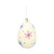 Suspension Icecat, coton mâché, œuf blanc, violettes, 6 x 8 cm