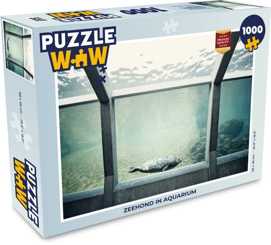 MuchoWow Puzzel Zeehond in aquarium - Legpuzzel - Puzzel 1000 stukjes volwassenen