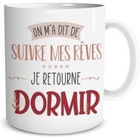 Tasse: men werd gezegd dat ik mijn dromen moest volgen, humoristische zwart
