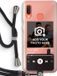 Case Company Samsung Galaxy A20e Hoesje met Koord - Music Player - Zwart Koord - Back Cover
