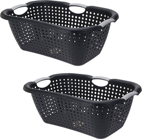 Storage Solutions Wasmanden Set - 3x 26L - Black Plastic with Handles