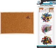 Merkloos / Sans marque Shoppartners Bv Prikbord van kurk 60 x 45 cm incl. 120x stuks gekleurde punaises