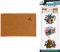Merkloos / Sans marque Shoppartners Bv Prikbord van kurk 60 x 45 cm incl. 120x stuks gekleurde punaises