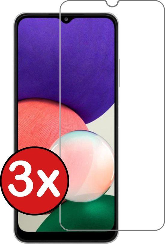 3x Screenprotector voor Samsung Galaxy A22 5G - Tempered Glass - Blue Filter