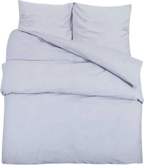 vidaXL Dekbedovertrekset Grijs 155x220 cm Microvezel