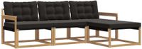 vidaXL - Bank loungeset - 4 zitplekken - Wit en zwart