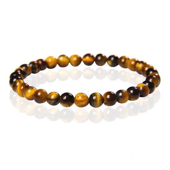 Memphis 6mm Yellow Tiger Eye Natural Stone Bracelet