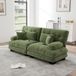 Canapé d'angle style nuage, tissu chenille, 2 coussins lombaires, 2 coussins décoratifs, cadre en bois massif (vert)
