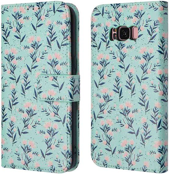 imoshion Design Bookcase smartphone - Blue Flowers - Geschikt voor Samsung Galaxy S8