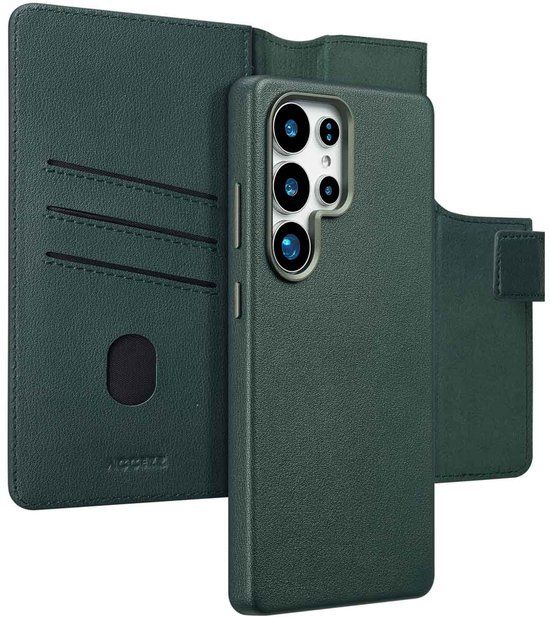 Accezz Leather Bookcase 2-in-1 met MagSafe voor de Samsung Galaxy S25 Ultra - Cedar Green
