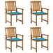 VidaXL Tuinstoelen 6 st met kussens massief acaciahout Blauw