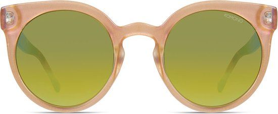 Komono Lulu Pearl Tortoise Zonnebril Dames - Bruin - Blauwe Lenzen - Cat Eye - KOM-S2034