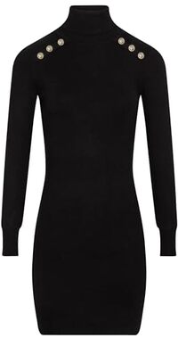 Morgan knitted bodycon dress black