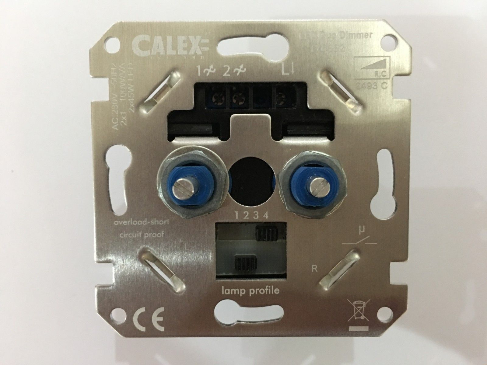 Calex Duo RC dimmer LED 2x 1-45W Gloeilamp 2x100W Fase Afsnijding