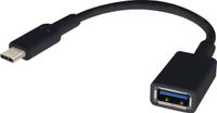 Renkforce RF-4455819 USB-kabel USB 3.2 Gen1 USB-C stekker, USB-A bus 0.15 m Zwart Met OTG-functie