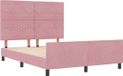 vidaXL Boxspringbed met hoofdeinde, roze, 140 x 200 cm, fluweel