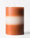 HEMA Bougie Pilier Ø 7 X 10 Cm Rayures Orange Foncé Et Ivoire