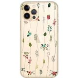 Montee de fleurs Bedrukt siliconen hoesje compatibel met Apple iPhone 12 Pro