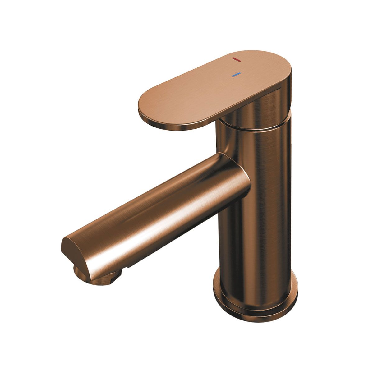 Brauer Wastafelkraan Coldstart HD3 Opbouw Laag Mengkraan Rond Geborsteld Koper PVD 1 Greeps