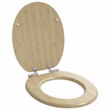 VidaXL Toiletzitting lichte bamboekleur 44 x 38 cm bewerkt hout