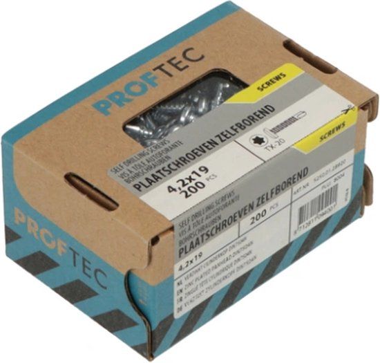 Proftec zelfb. Plaatschroef 4.2x25mm verz. TX20 CK (200)