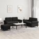 Maison Exclusive ensemble de canapé 3 pièces avec coussins, noir, velours