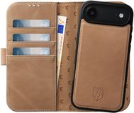 Rosso Elite iPhone Air Hoesje met MagSafe Book Case Echt Leer Lichtbruin