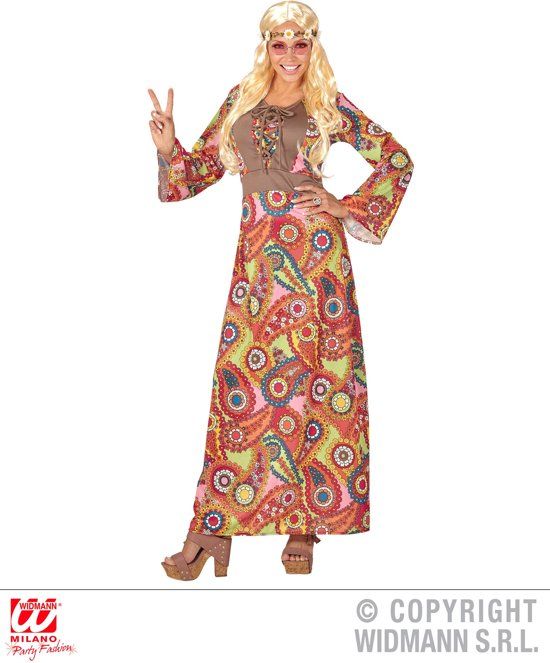Generik Lange hippiejurk voor vrouwen - Verkleedkleding