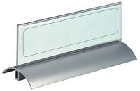 Durable 820219 Tafelnaambord Desk Presenter de Luxe, 61 x 210 mm, acryl met aluminium
