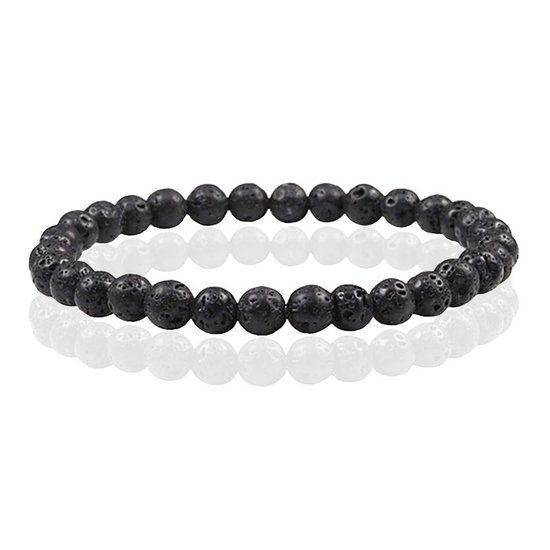 Memphis 6mm Natuursteen Armband - Lava