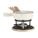 Nordwik Cocotte à fondue émaillée Crème, 1,8 L